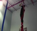 circus exercises aerial sequence on tissue or silks womens fitness