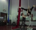 circus exercises straddle back on the rope