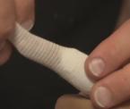how to put a bandage onto a finger